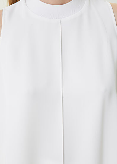 Beymen Club Beyaz Dik Yaka Bluz - 5