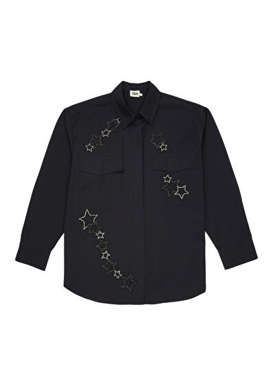 Beymen Club Black Embellished Technical Over Shirt - 7