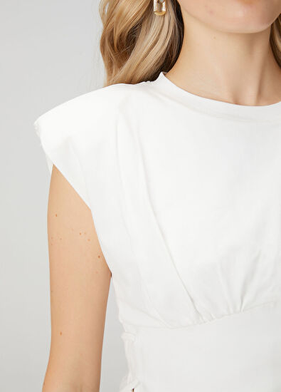Beymen Club Kırık Beyaz Bağlama Detaylı T-shirt - 6