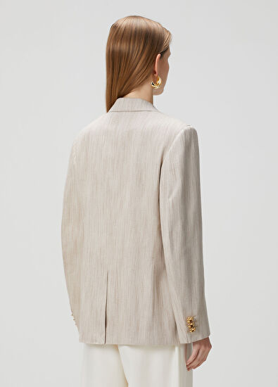 Bottega Veneta Beige Double-Breasted Jacket - 4
