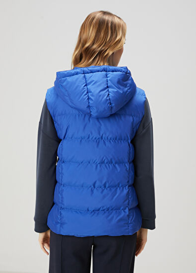 Beymen Club Sax Blue Hooded Puffer Vest - 4