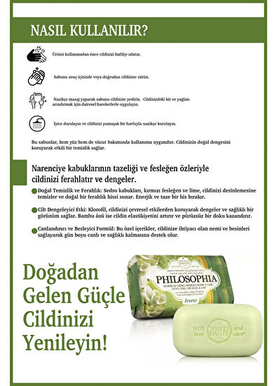 Nesti Dante Philosophia Breeze Cilt Tonu Eşitleyici Narenciye Kabuğu& Fesleğen & Klorofil Katı Sabun 250 gr - 4