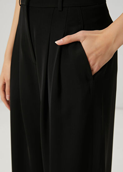 Beymen Club Black Double Pleated Palazzo Trousers - 7