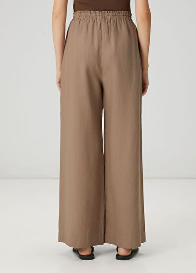 Beymen Club Mink Wide-Leg Linen Trousers - 4