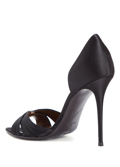 Giuseppe Zanotti Lumière Black Satin High Heel Shoes - 3