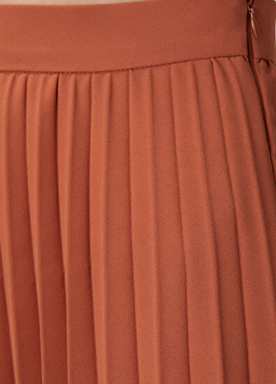 Beymen Club Kiremit Plisoleil Midi Krep Etek - 5