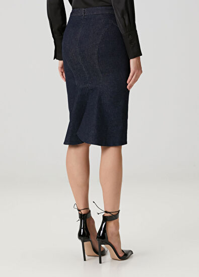 Tom Ford Lacivert Midi Denim Etek - 4