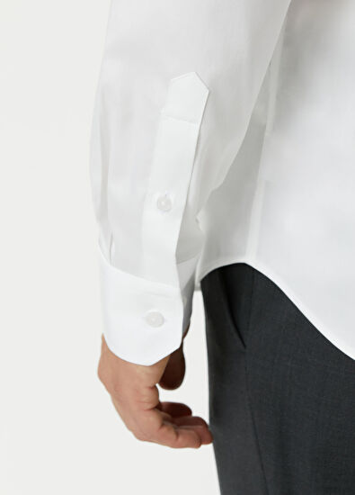 Beymen Club Slim Fit Beyaz Gizli Düğmeli Yaka Non-iron Gömlek - 6