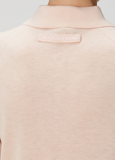 Victoria Beckham Pembe Yün Polo Triko - 5