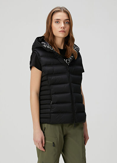 Moncler Aliterse Siyah Kapüşonlu Yelek - 3