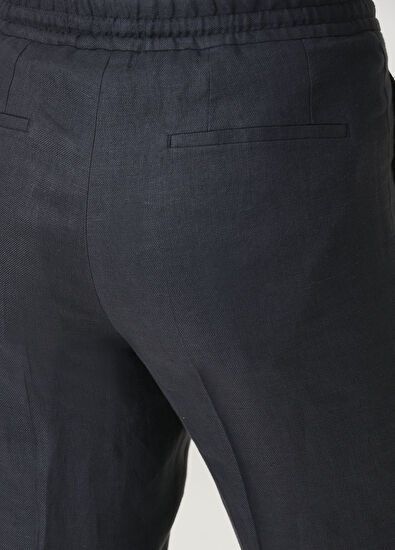 Lardini Antrasit Beli Kordonlu Keten Pantolon - 5