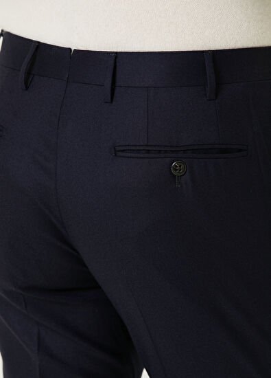 Corneliani Regular Fit Lacivert Yün Pantolon - 5