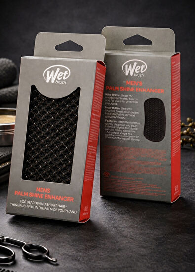 Wetbrush Men's Palm Shine Enhancer Hair & Beard Brush - 5