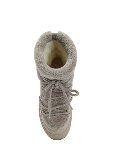 Inuikii Curly Gri Kadın Deri Kar Botu - 4