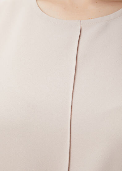 Beymen Club Bej Dökümlü Krep Bluz - 5