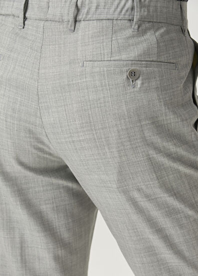 Rota Açık Gri Pile Detaylı Yün Pantolon - 5