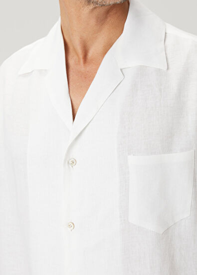 Kiton White Hawaiian Linen Shirt - 5