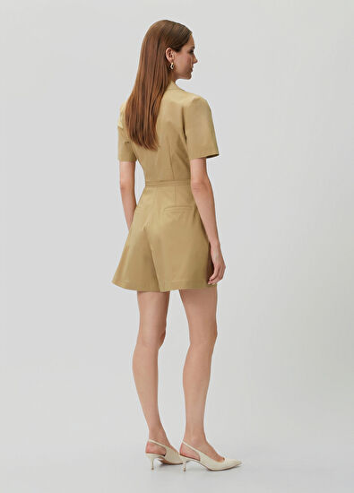 Beymen Club Open khaki cropped jumpsuit with big pockets - 3