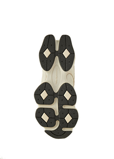 9060 Bej Kadın Deri Sneaker - Görsel 6