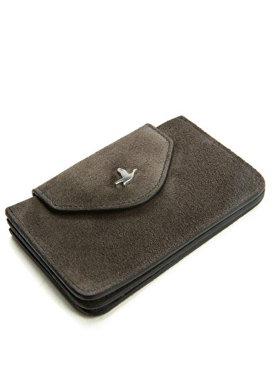 Beymen Club Anthracite Women's Suede Card Holder - 5