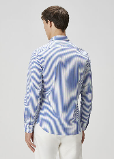 Beymen Club Blue Striped Shirt - 5