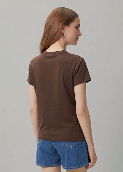 Beymen Club Kahverengi Zincir Logolu T-shirt - 3