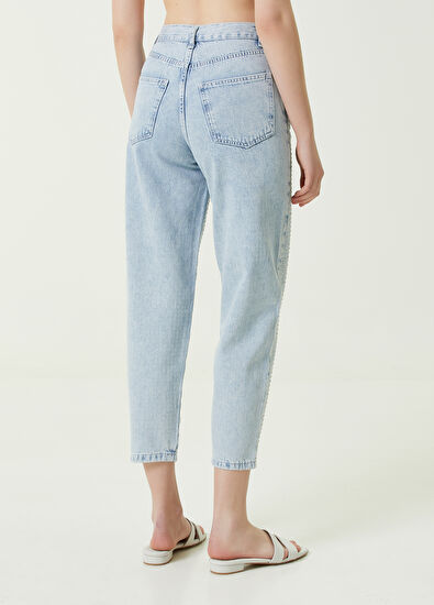 Beymen Club Slouchy Açık Mavi Taş Baskılı Jean Pantolon - 6