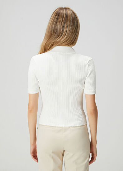 Beymen Club Kırık Beyaz Kısa Kol Polo Kazak - 5