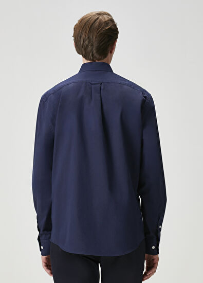 Beymen Club Comfort Fit Navy Blue Gabardine Texture Shirt - 5