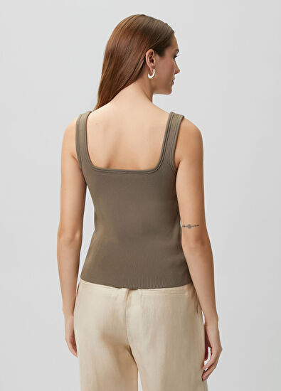 Beymen Club Khaki square neck basic undershirt - 5