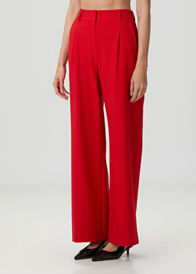 Beymen Club Red Wide-Leg Trousers - 3