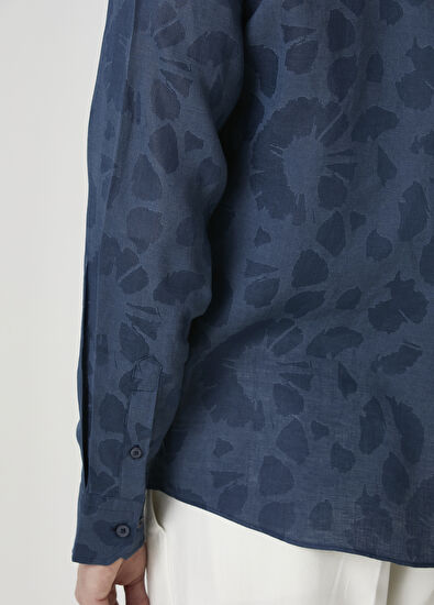 Beymen Club Lacivert Keten Gömlek - 7