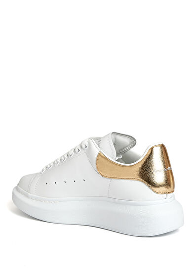 Oversized Beyaz Gold Kadın Deri Sneaker - Görsel 5