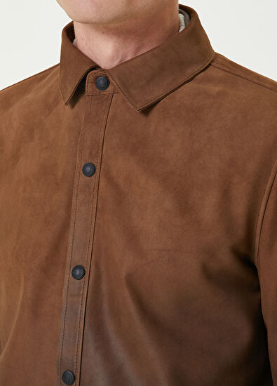 Beymen Club Kahverengi Degradeli Deri Gömlek - 5