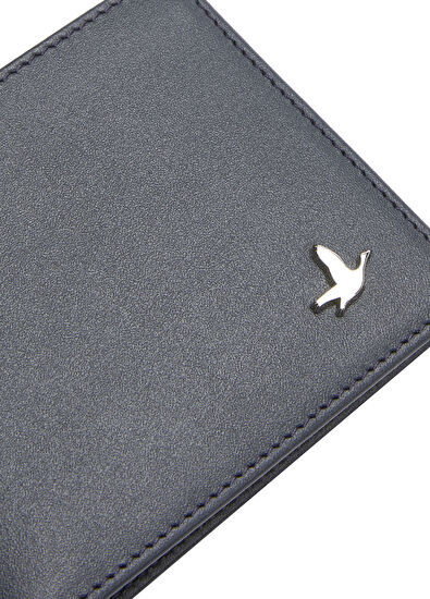 Beymen Club Navy Blue Men's Flat Leather Wallet - 5