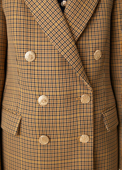 Beymen Club Camel Desenli Kruvaze Ceket - 5