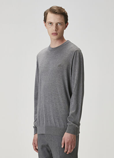 Beymen Club Grey Melange Basic Wool Sweater - 3