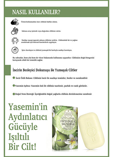 Nesti Dante With Love And Care Fico Della Signoria Yasemin ve İncir Özlü Sabun Vegan Cilt Bakım Sabunu 250 gr - 4