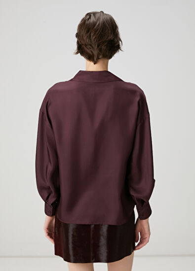 Beymen Club Bordo İpek Gömlek - 4