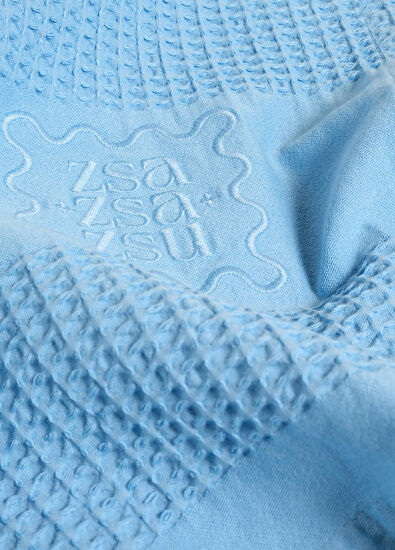 Zsa Zsa Zsu Braga Blue Cotton Waffle King Pique 240 x 220 cm - 4