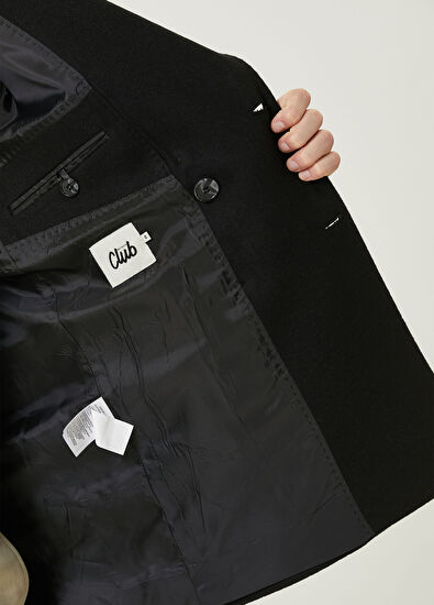 Beymen Club Siyah Kruvaze Kaban - 7