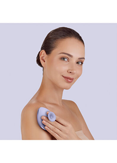 Geske Body Brush Mor 4'ü 1 Arada Metal Detaylı Vücut Fırçası - 6