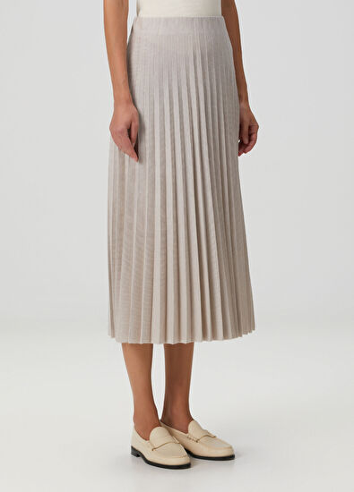 Agnona Cream Midi Wool Knitwear Skirt - 3