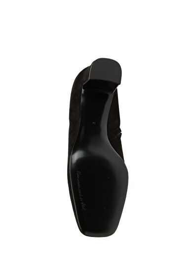 Siyah Logo Detaylı Kadın Süet Bot - Görsel 6