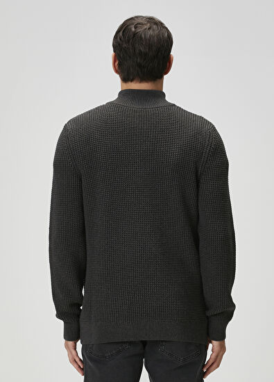 Beymen Club Antrasit Yakası Fermuarlı Kazak - 5