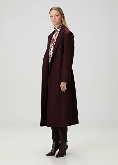 Beymen Collection Mürdüm Yün Palto - 5