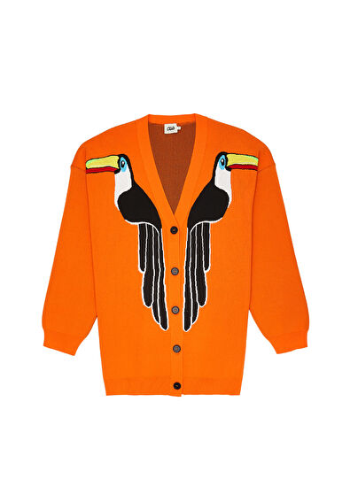 Beymen Club Turuncu V Yaka Hırka - 7