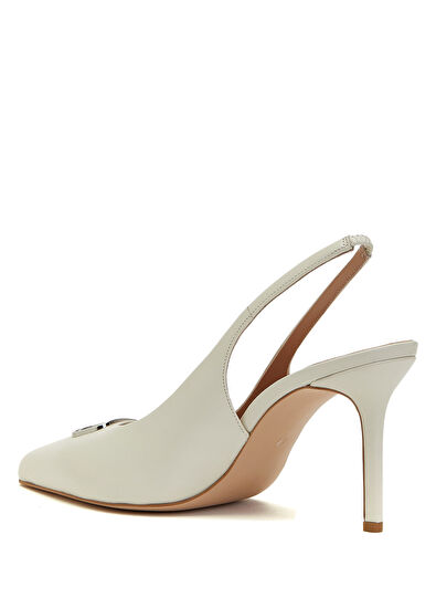 Beymen Club Ekru Deri Topuklu Ayakkabı - 3