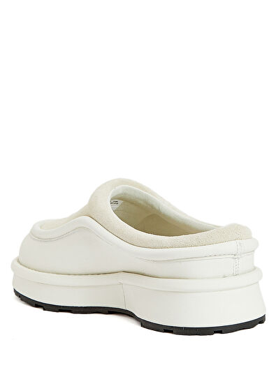 Beyaz Kadın Deri Terlik - Görsel 4