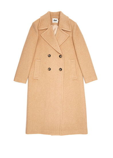 Beymen Club Beige Double-Breasted Wool Coat - 7